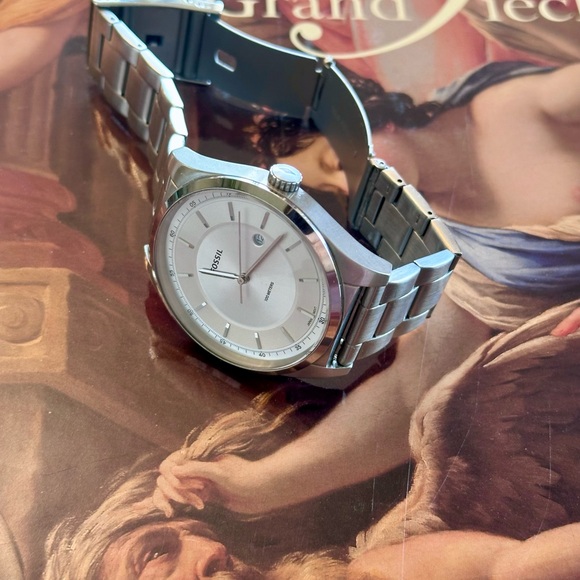 Fossil Mathis Three-Hand Date Stainless Steel Watch - Picture 3 of 5